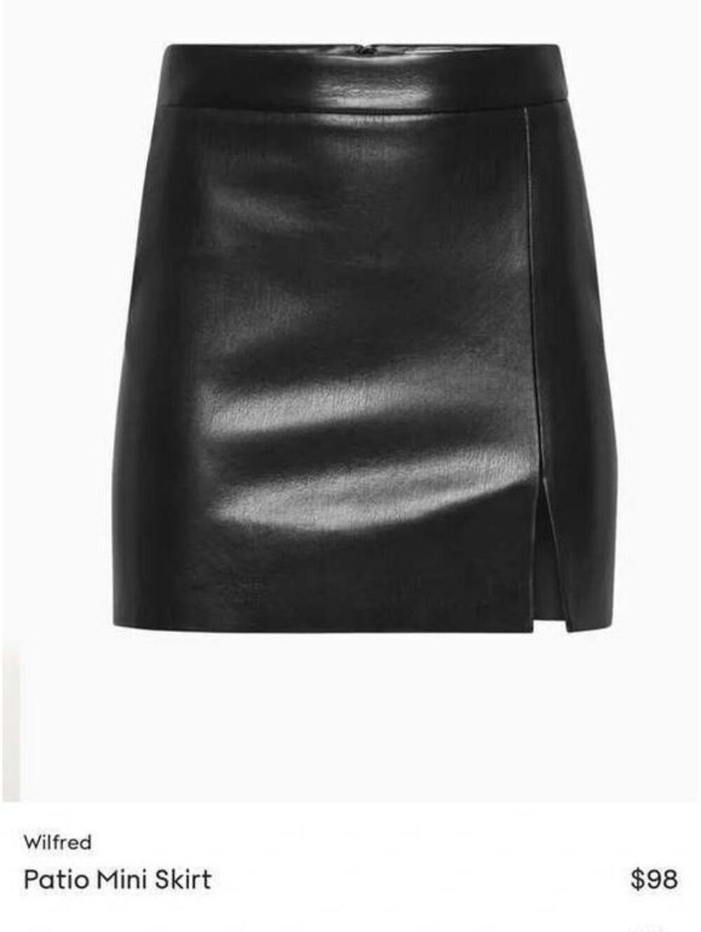 Aritzia Black Leather Mini Skirt size 2